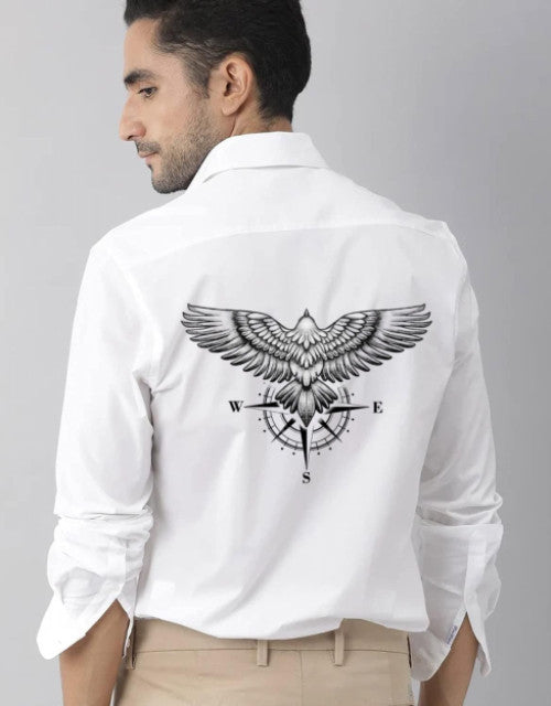 Men Regular Fit Flying Eagle Printed Casual Shirt