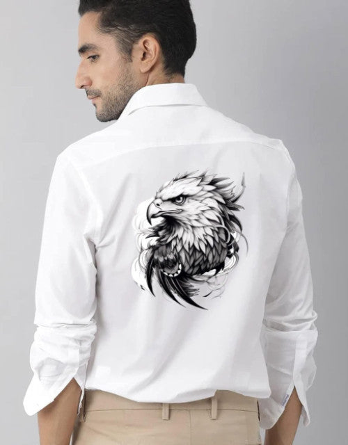 Men Regular Fit Eagle Printed Casual Shirt